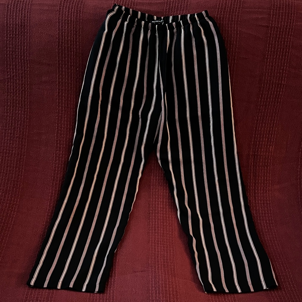 Brandy Melville Black and White Vertical Stripe Pants